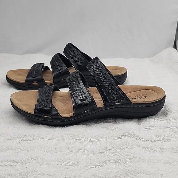 CLARKS COLLECTION LAURIEANN COVE BLACK LEATHER IMPORTED FROM MEXICO LADIES 9 GUC - Picture 7 of 16